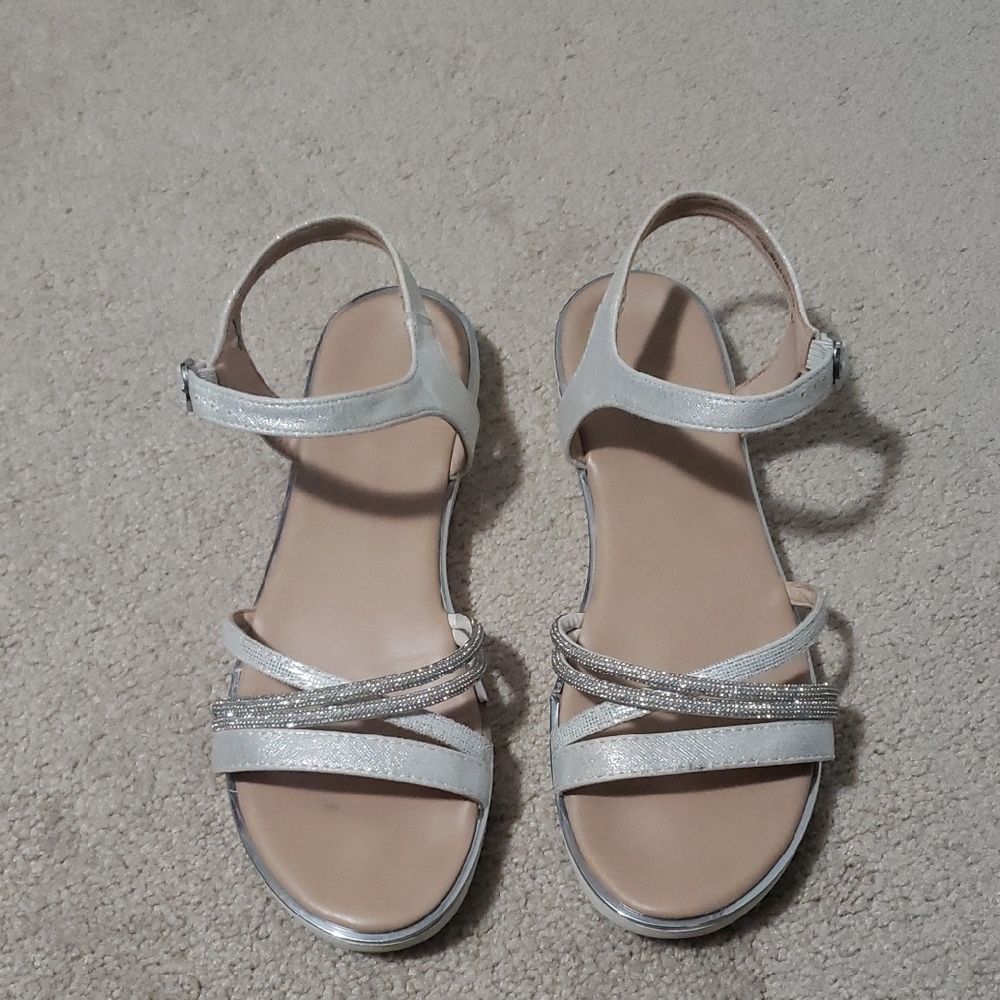 Silver Embellished Sandals, from the brand Graceland.  Size: 10